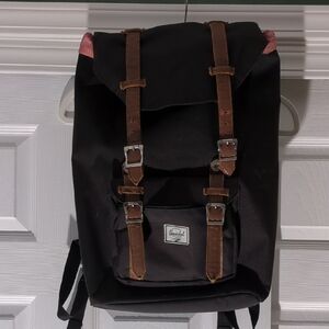 Herschel Supply Company Black Backpack with Brown Straps
